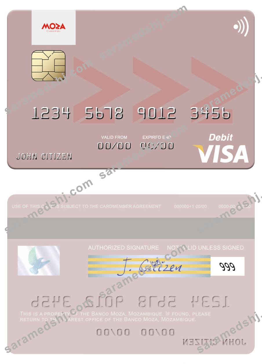 Mozambique Banco Moza visa debit card